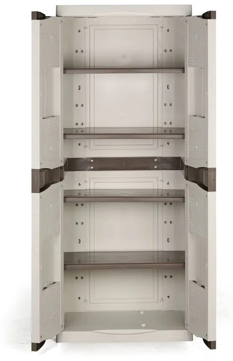 Plastová dielenská skriňa na náradie EVO, vysoká, 4 police, 700 x 470 x 1780 mm