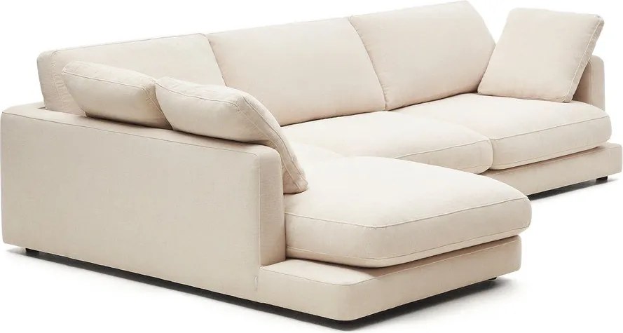 Béžová ženilková rohová pohovka (ľavý roh/s leňoškou) Gala – Kave Home