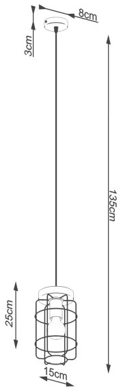 Sollux SL.1263 - Luster na lanku GOTTO 1xE27/15W/230V čierna