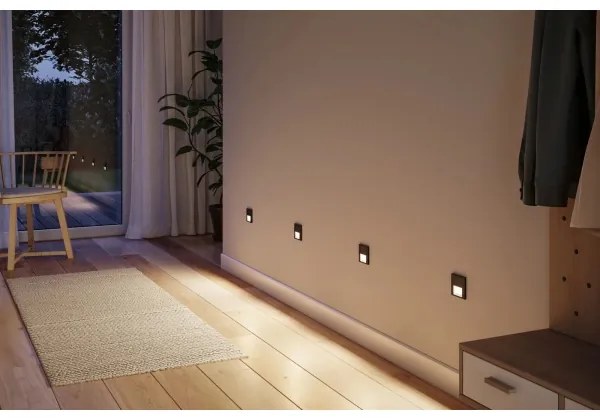 Paulmann 80001 - LED/1W Schodiskové svietidlo TSARO 230V Follow/čierna