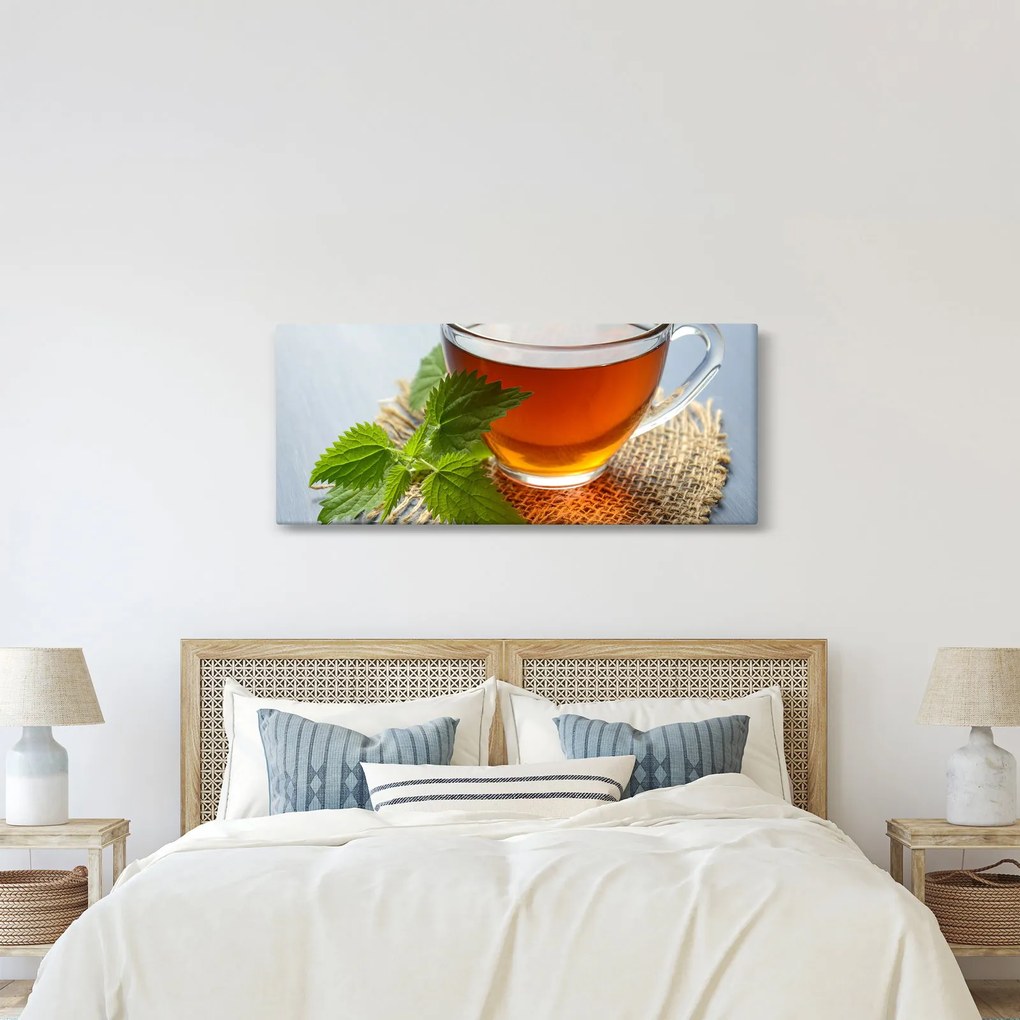 Obraz šálky s čajom (120x50 cm)