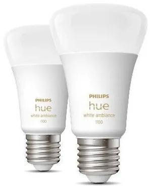 PHILIPS HUE Múdra LED stmievateľná žiarovka HUE, E27, A60, 8W, 1100lm, teplá biela-studená biela, 2ks