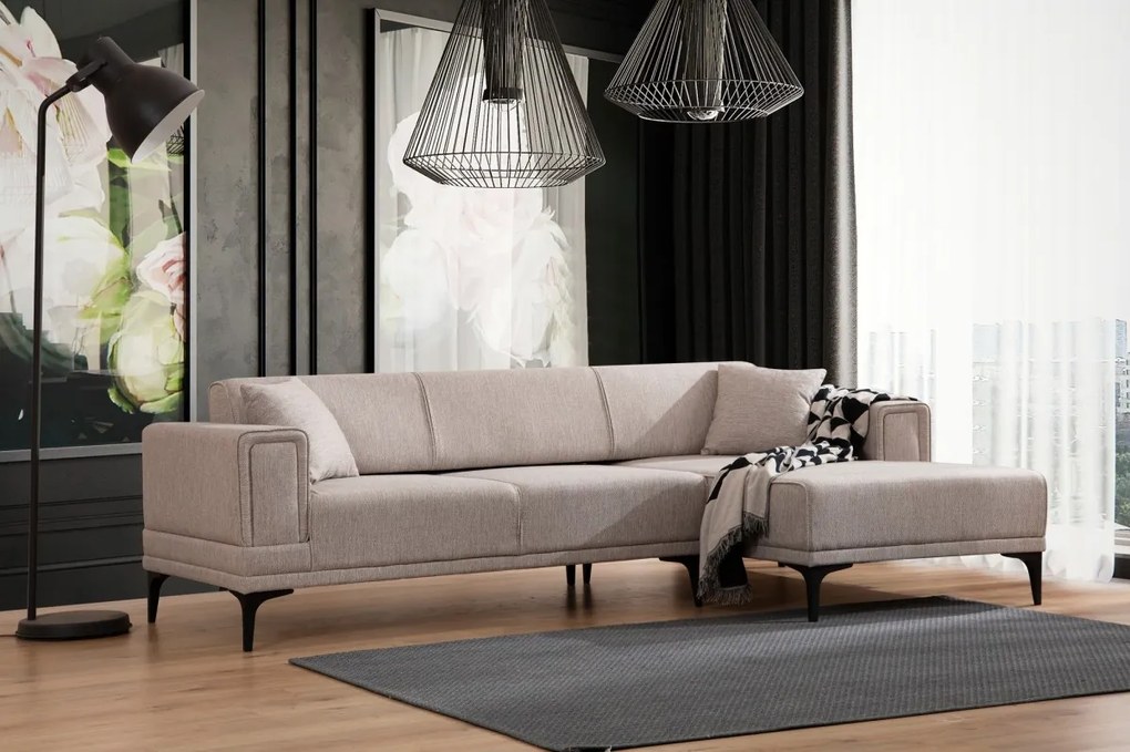 Rohová sedacia súprava Horizon 250 cm svetlohnedá pravá
