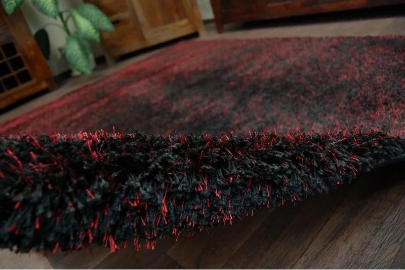 styldomova Čierno-červený koberec shaggy narin P901