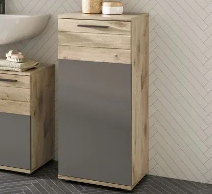 Kúpeľňová stojacia skrinka Mason, dub/šedá%