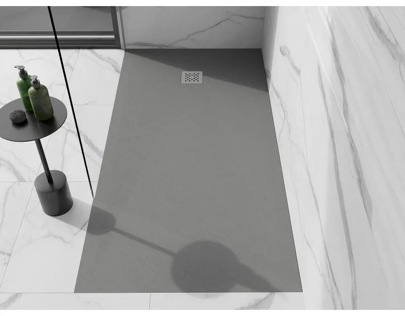 Mexen Stone+, obdĺžniková vanička z minerálneho kompozitu 160 x 90 cm, šedá-betónová, 44109016