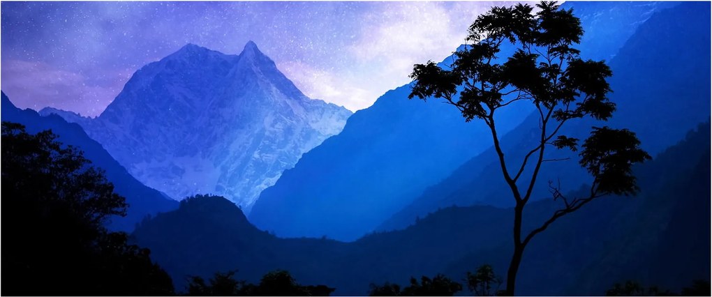 Obraz - Nočné nebo v Nepále (120x50 cm)