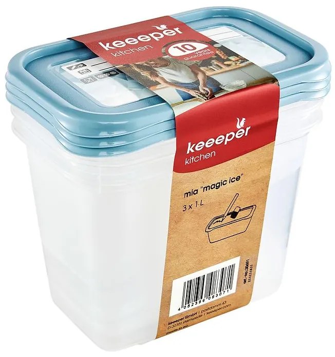 Sada 3 nádob Prosto.s etiketou modrá 15,5x10,5x11,5 1l 680