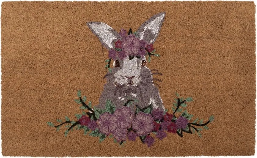 Kokosová rohožka s králikom Floral Easter Bunny - 75*45*1 cm