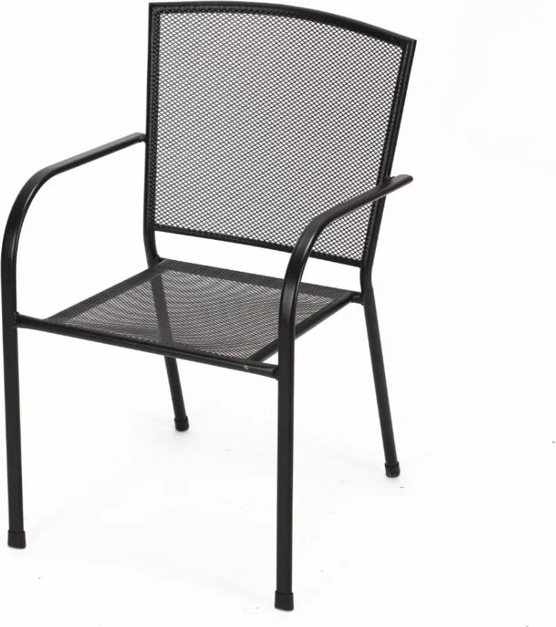 Kovová záhradná stolička RIVER, čierna