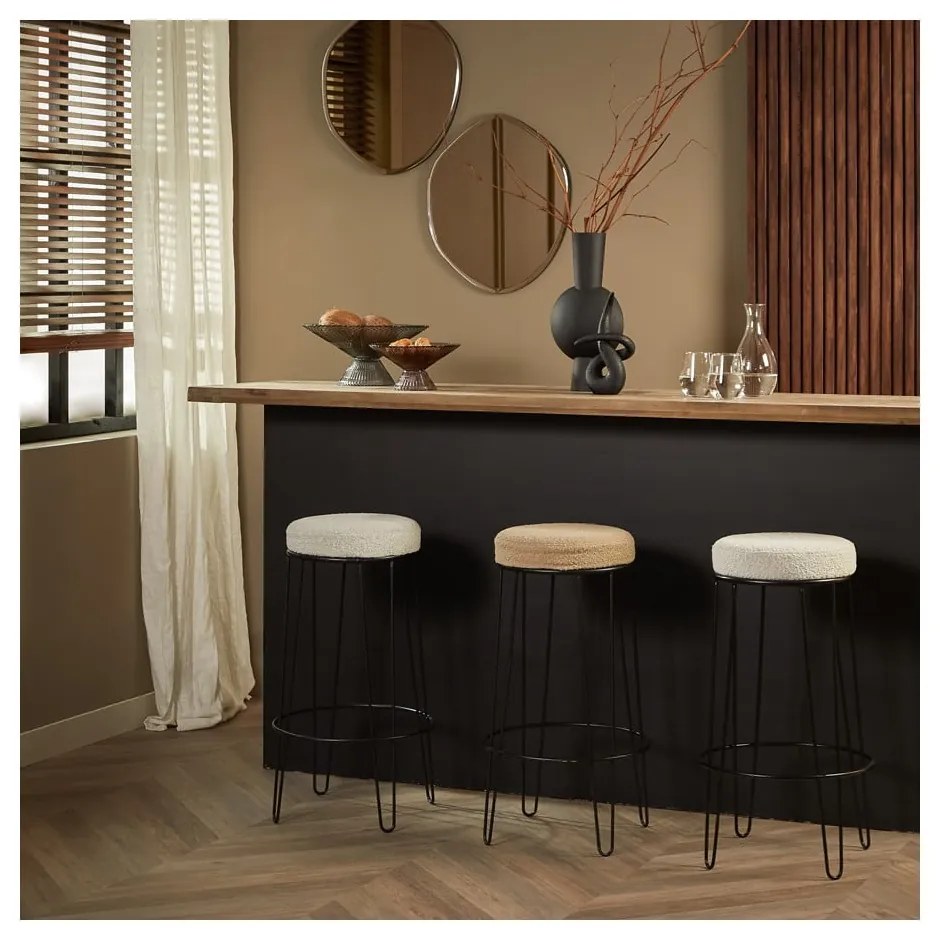 Biela čalúnená barová stolička (výška sedadla 73 cm) Alice – Light & Living