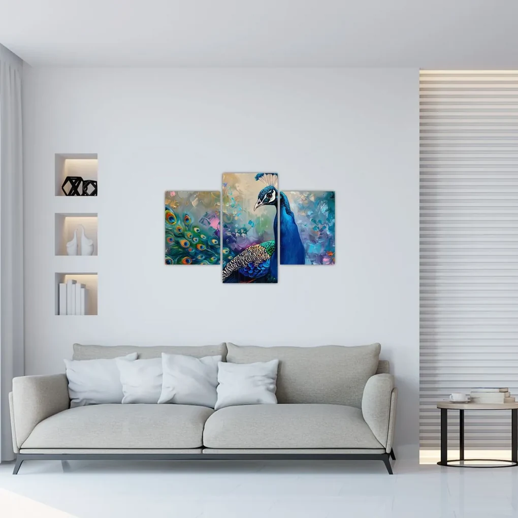 Obraz - Maľba páva (90x60 cm)