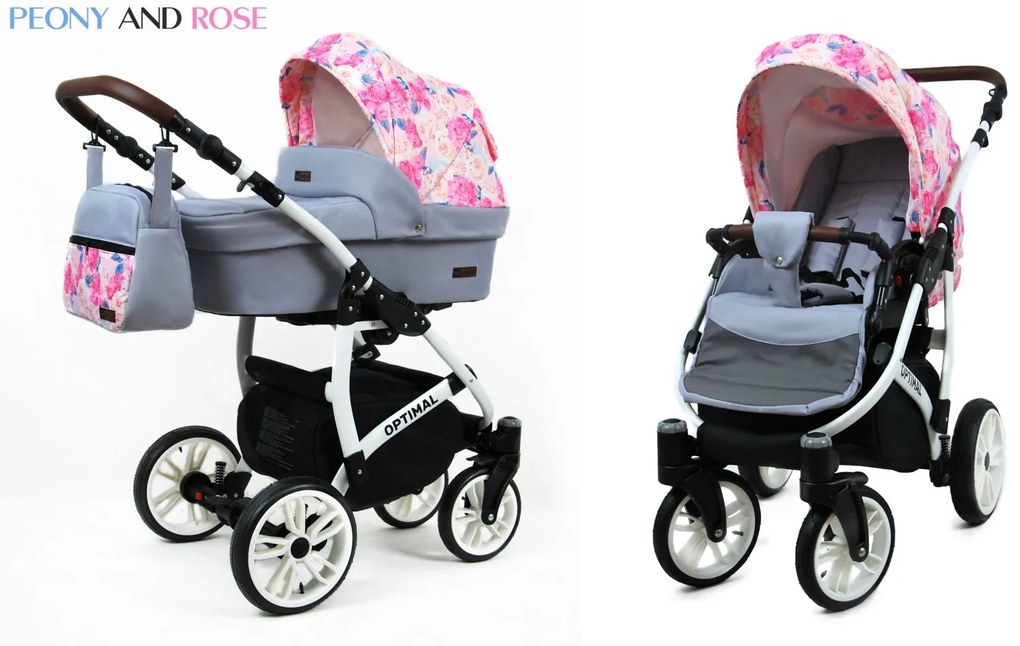 Kombinovaný kočík Raf-pol Optimal 2v1 - peony and rose (3-kombinácia)