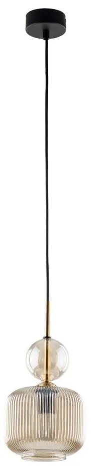 Luster na lanku SOPHIA 1xE14/10W/230V čierna/dymová béžová