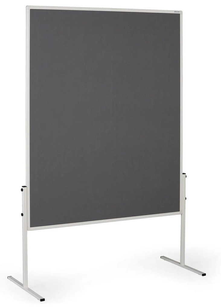 Informačná a moderačná tabuľa, 1200 x 1500 mm, textilná, sivá, nesklopná
