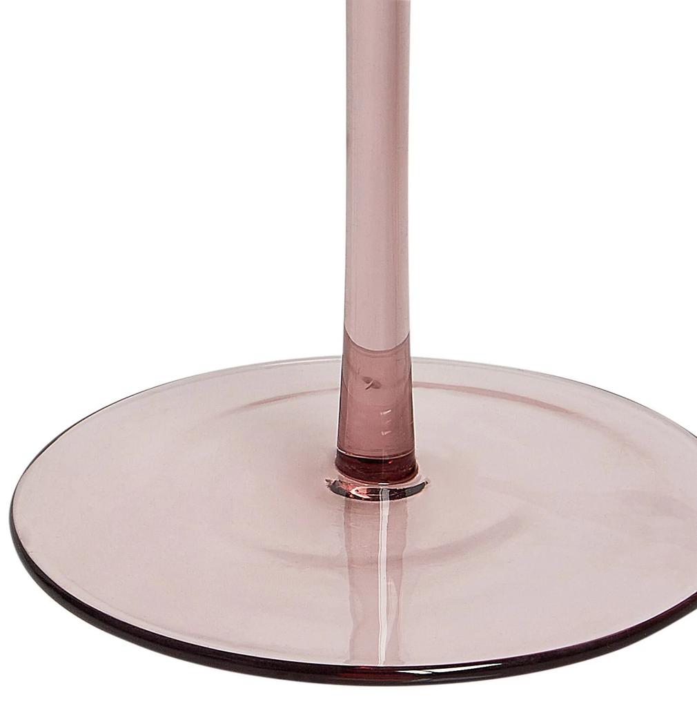 Sada 4 pohárov na víno 380 ml ružová AMETHYST Beliani