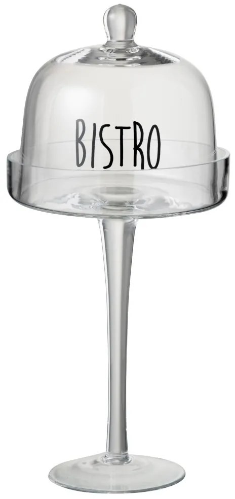 Sklenený podnos s poklopom Bistro - Ø17 * 37cm
