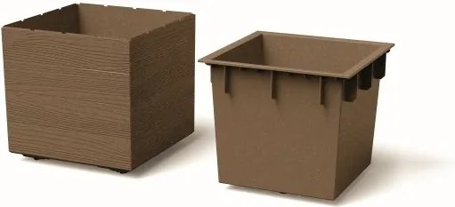 Květináč MADERAN SQUARE HIGH ECO WOOD 38,5 cm bílý
