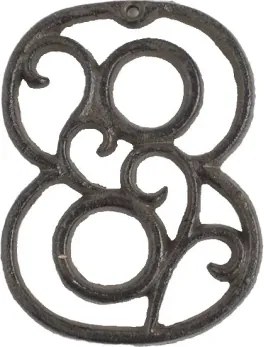 Domové číslo 8, hnedá liatina%