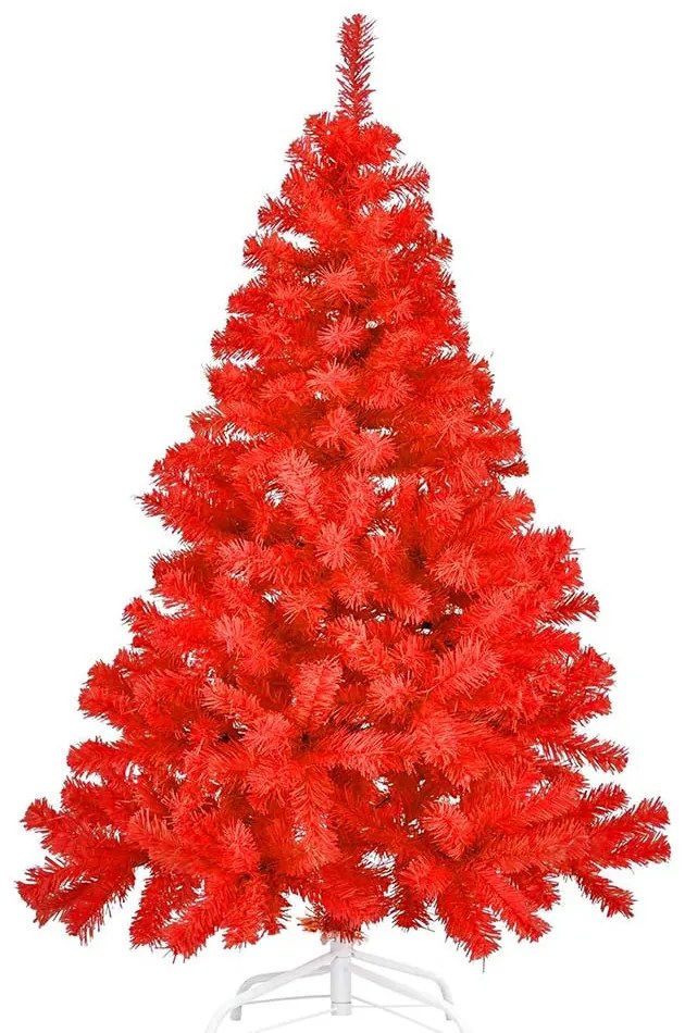 Červený umelý vianočný stromček, 150 cm 415 vetiev