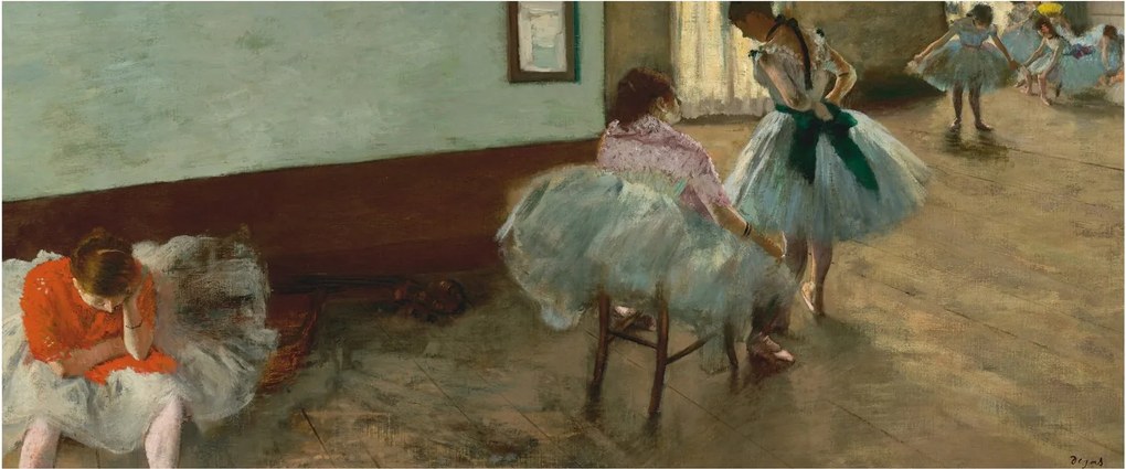 Obraz - Edgar Degas, The Dance Lesson, reprodukcia (120x50 cm)