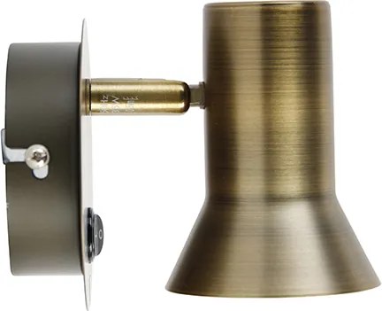 Inteligentný bronzový nástenný reflektor otočný a naklápací s vypínačom Vrátane Wifi GU10 50mm - Karin 1