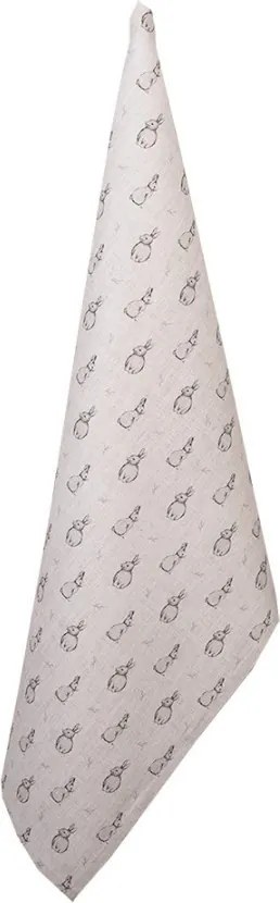 Béžová textilná utierka s králikom Bunny Buddies - 50*70 cm