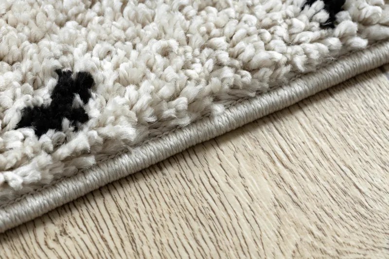 Dywany Łuszczów, Koberec behúň Berber Syla B752 dots cream, 70x300, biela, kuchyňa