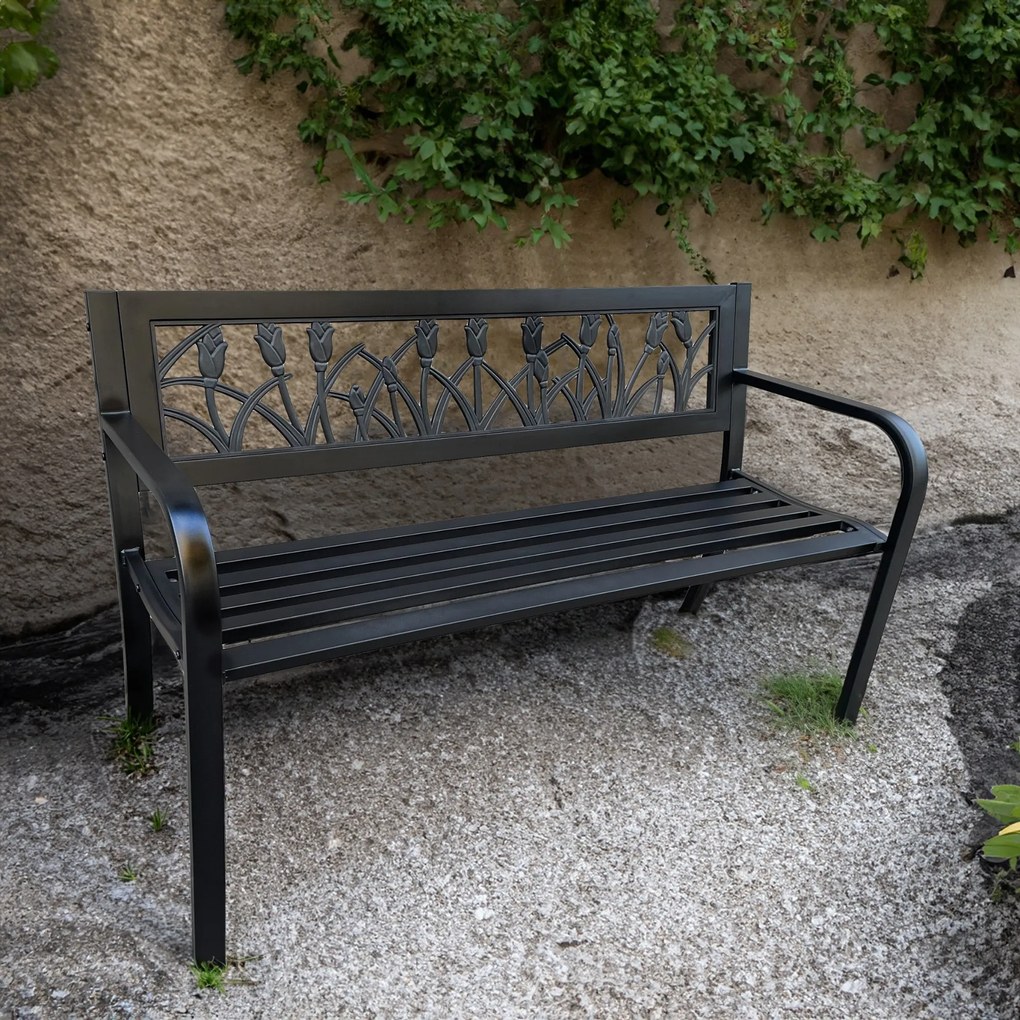 Záhradná lavička LISSA čierna