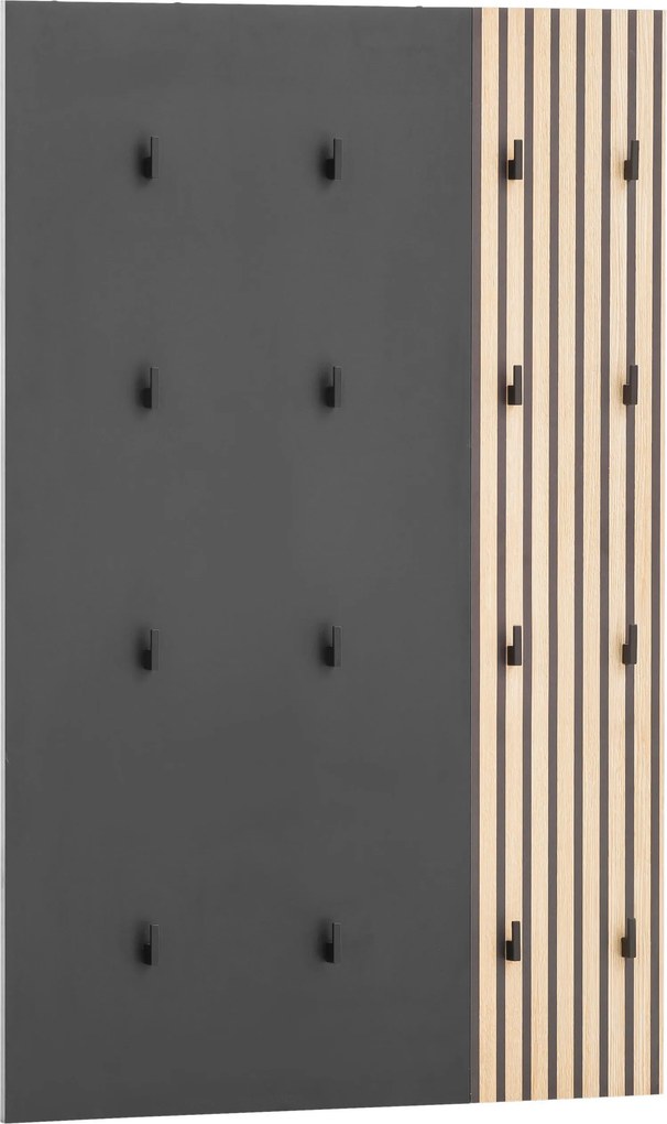 XXXLutz VEŠIAKOVÝ PANEL, čierna, farba duba, 73,5/109/2,6 cm MID.YOU - Vešiakové steny - 000895002114