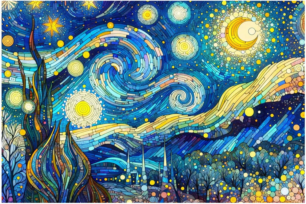 Obraz – Mozaika hviezdnej noci (90x60 cm)