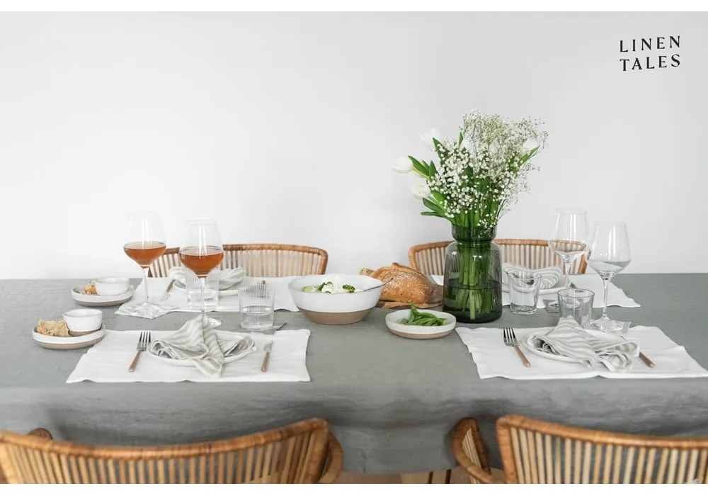 Ľanový obrus 140x300 cm Khaki – Linen Tales