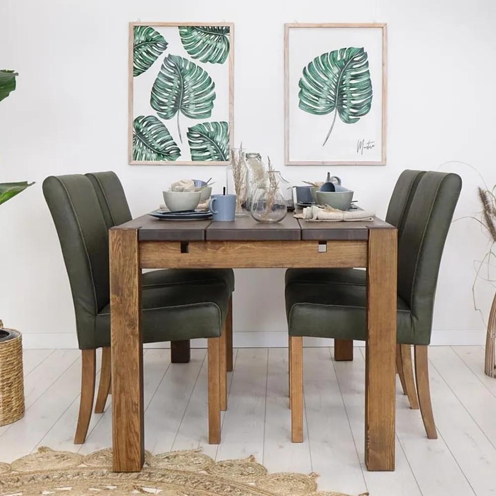 Čalúnená jedálenská stolička so zeleným poťahom 49x61x95 cm