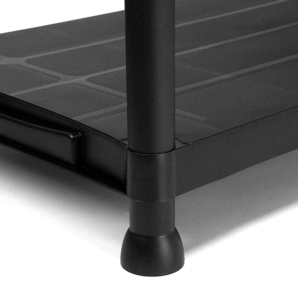 Dielenský plastový regál s 5 policami MAXER čierny