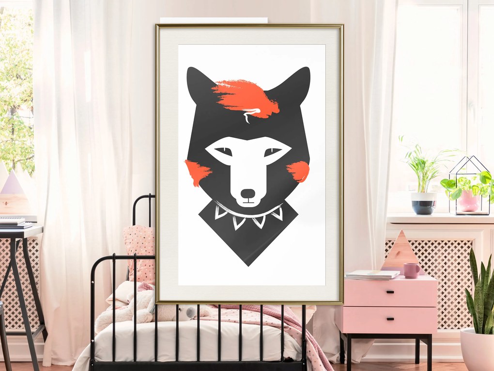 Artgeist Plagát - Polite Fox [Poster] Veľkosť: 30x45, Verzia: Zlatý rám