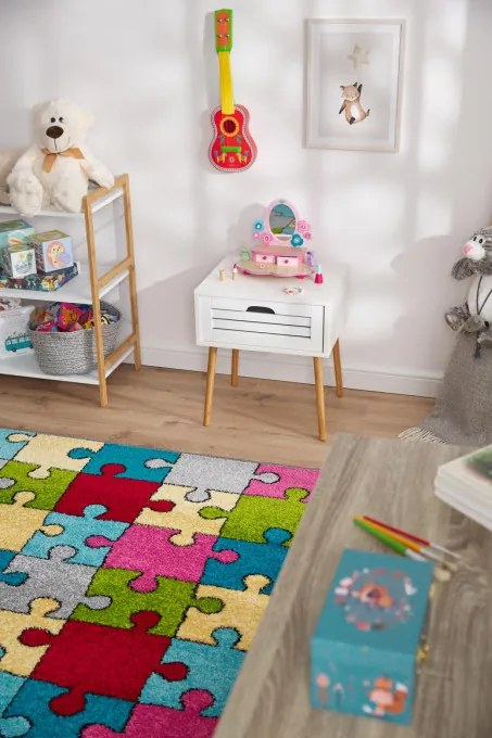 Koberec Agnella Funky Top Super Puzzle žltý