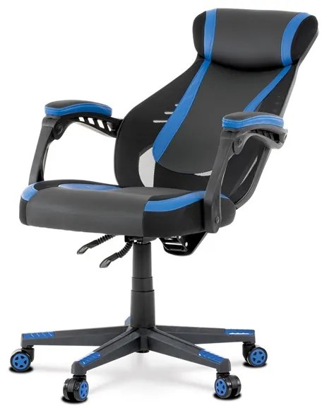 BONTEC Herné kreslo, hojdací mechanizmus, čierna ekokoža, KA-Y213 BLUE Farba: Šedá