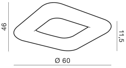 LED stropné svietidlo Donut Square 60 CCT s diaľkovým ovládačom