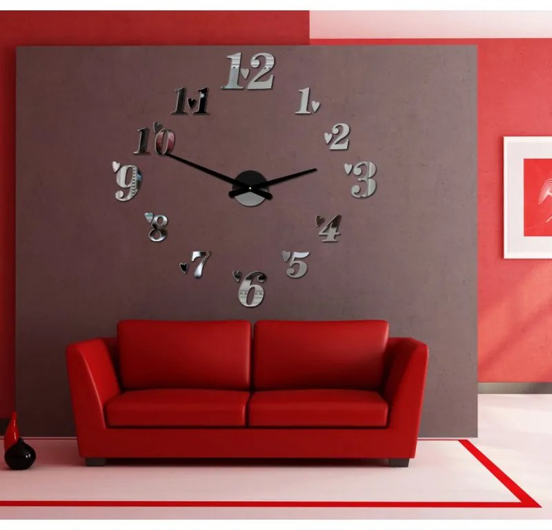 Veľké nalepovacie hodiny na stenu srdiečka I SENTOP 12S004+ srdiečka