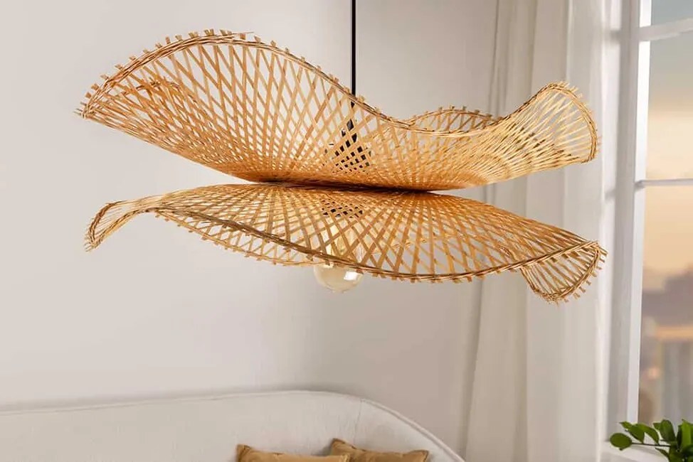 Dizajnové závesné svietidlo z prírodného bambusu Bamboo Nature 70cm