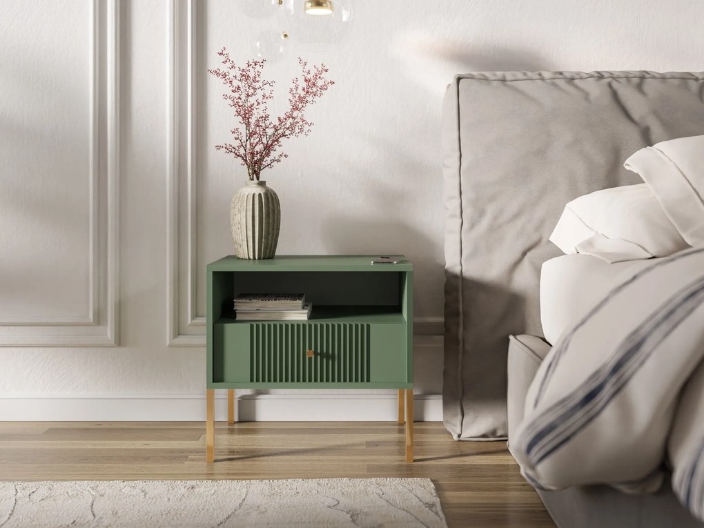 Nočný stolík Iseo II 54 cm zelený