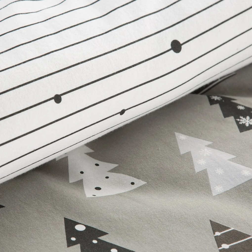 VIANOČNÉ FLANELOVÉ OBLIEČKY LENON 160X200 CM, 2 KS 70X80 CM VZOROVANÉ