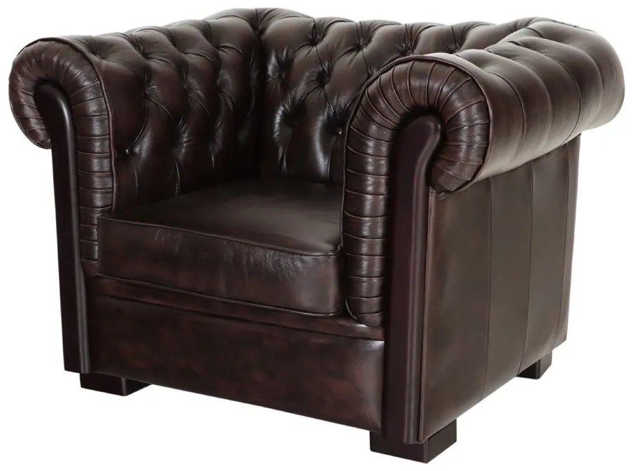 furniture-nabytek.cz - Křeslo Chesterfield Tiffy z hovězí kůže