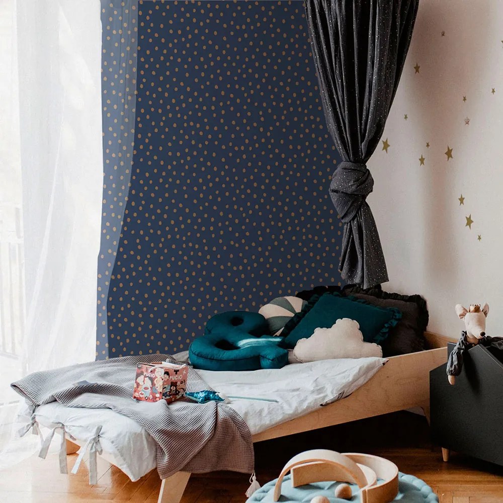 DEKORNIK Simple Irregular Dots Navy Blue - Tapeta