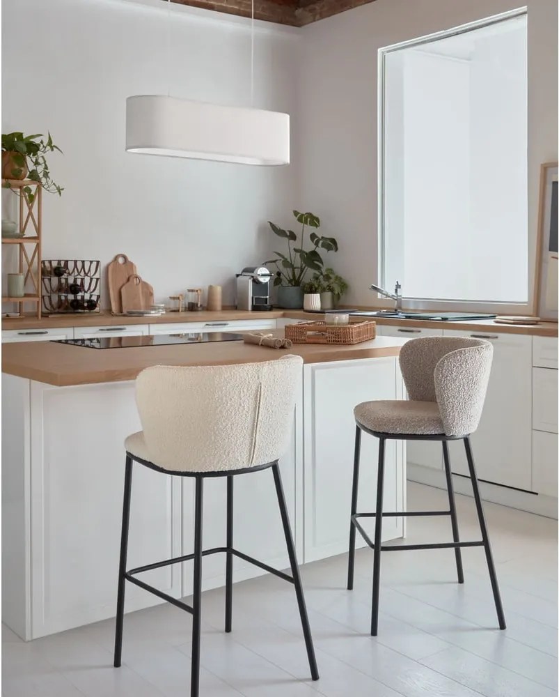 Biela barová stolička (výška sedadla 75 cm) Ciselia – Kave Home