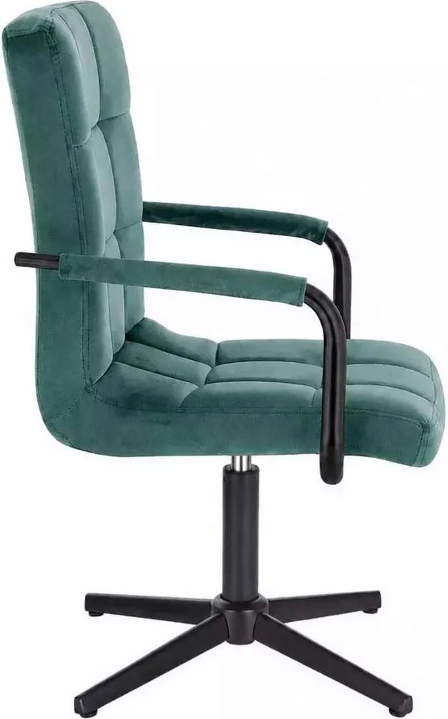 LuxuryForm DESIGN Otočná stolička VERONA BLACK VELUR na čiernom kríži - zelená