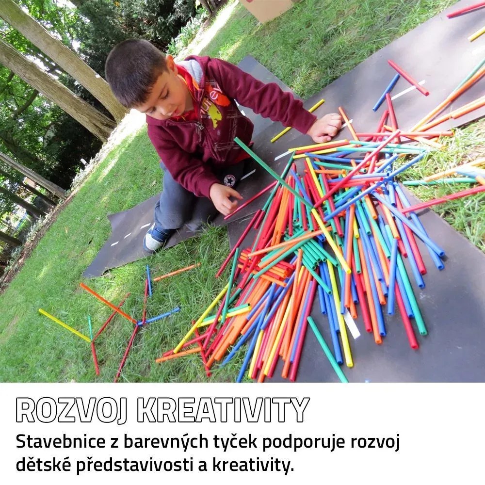 Zaparkorun Kreatívna detská modelovacia stavebnica - skladacie tyčky - 500 dielikov