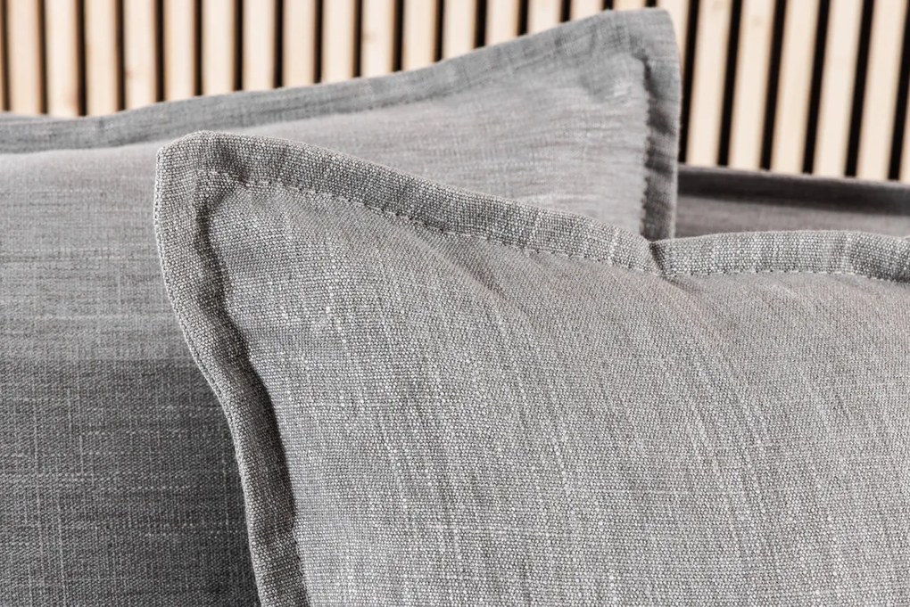 Rohová sedačka HEAVEN 255 cm ľanová látka sivá