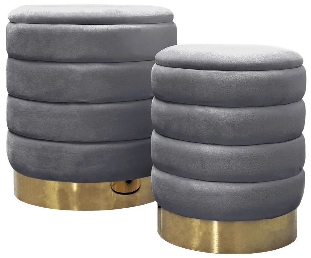 TABURET BASILEO 2v1 ŠEDÝ