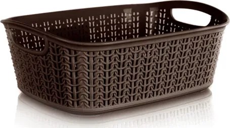 Úložný košík 3 l, hnedý, ratanový vzhľad%